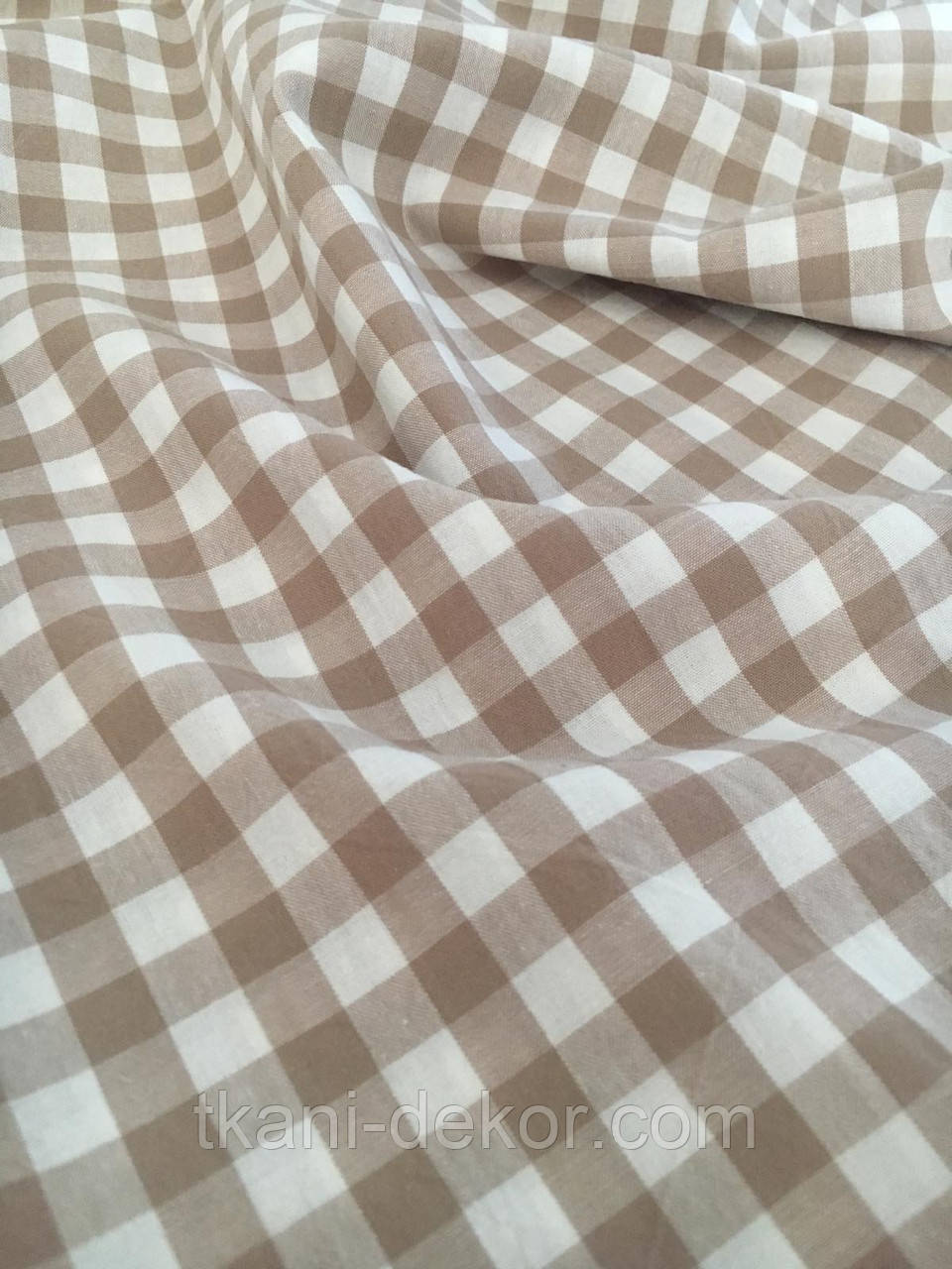 Варена бавовна, клітинка бежева (ширина 250см, 120г/м2), фото 1
