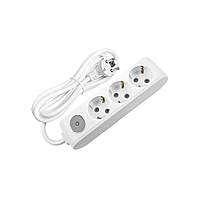 Подовжувач 3гн/2 м із землею + кнопка, Viko із заземленням, у розетку, переноска, електричний Віко 90118302