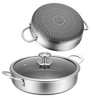 Глибока сковорода-сотейник Edenberg 28*7 см 4 л із нержавіючої сталі (EB-13078)