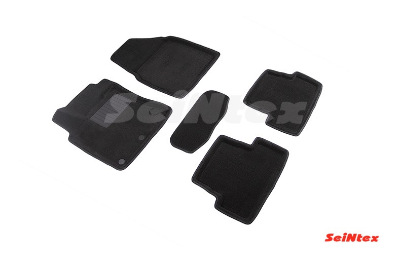 Килимки текстиль Nissan Qashqai 2007-14 чорні "Seintex" (3D ворс/3-х шаровий матеріал) (5шт)