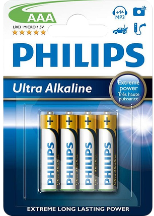 Батарейка Philips Ultra Alkaline (LR03E4B/10), фото 1