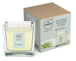 Ароматична свічка 155g "Aroma Home" - Natural Wax Woody Series - Basil&Verbena(Базилік-Вербена)10929