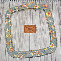 Чохол для квадратних п'ялець Nurge №4 (250*280 мм) Жовто-гарячі квіти на сірому