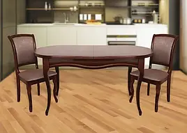 Стіл обідній розкладний в кухню вітальню з дерева і МДФ Мадрид-3 Модуль Люкс
