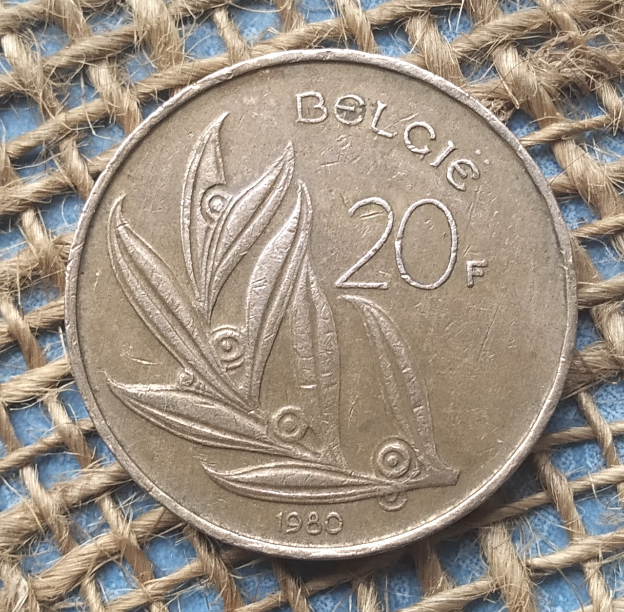 20 франкiв 1980 року. Бельгiя