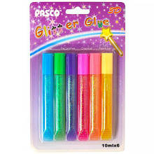 Клей з блискітками 10мл "Pasco" 6 кольорів, неон MZOPT