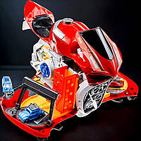 Великий іграшковий набір Трек парковка Мотобайк для дитини 3 рівні 3 спуски 3 гаражі гараж 4 машинки Підсвічування і звук