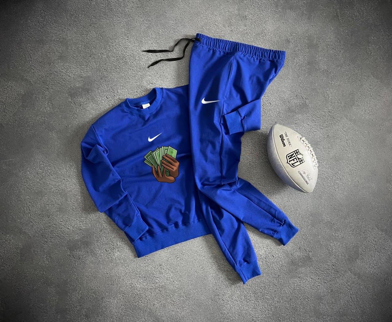 Чоловічий спортивний костюм Nike осінній весняний літній світшот штани найк синій