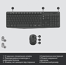 Комплект безпровідний мишка+клавіатура Logitech MK235, фото 4