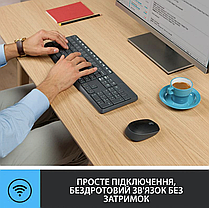 Комплект безпровідний мишка+клавіатура Logitech MK235, фото 5