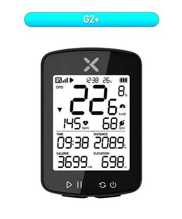 Розумний XOSS G2+ Plus велокомп'ютер, одометр, сірдометр, GPS-навігатор Bluetooth-трекер ANT+, фото 1