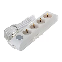 Подовжувач 4гн/2 м із землею + кнопка, Viko із заземленням, у розетку, переноска, електричний Віко 90118402