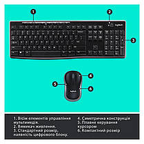 Комплект безпровідний мишка+клавіатура Logitech MK270 Wireless Combo, фото 5