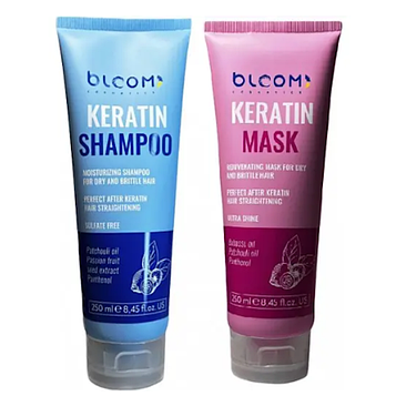 Набір для волосся для догляду після процедур (шампунь та маска) Bloom Keratin Shampoo + Mask (1263363+1263366)