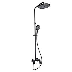 Душова система універсальна Qtap Slavonice на три споживачі (з виливом) QTSLA111BLM45911 Black Matt