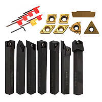 Токарні державки, різці 7 шт, 12 мм, для токарного верстата, зі змінними пластинами