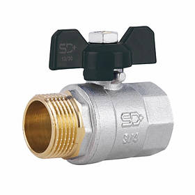 Кран кульовий SD Plus 3/4" ВЗ для води (метелик) SD607W20