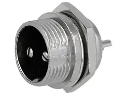 Роз'єм mic 332 big, "штекер", монтажний, 2pin, діам.-20мм