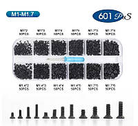 Маленькі Гвинтики M1;M1.4;M1.7 з Потайною Головкою + Викрутка Набір 601 шт Spec (SP-0679012)