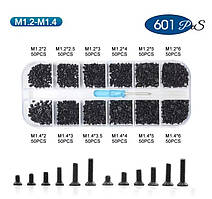 Мікровінти M1.2, M1.4 з Потайною Головкою + Викрутка Набір 601 шт Spec (SP-0679011)