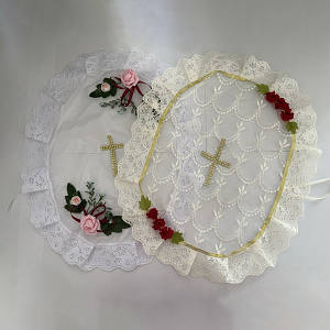 Накидка на пасхальний кошик, великий мереживний, прозорий, 50*40 см, асортимент