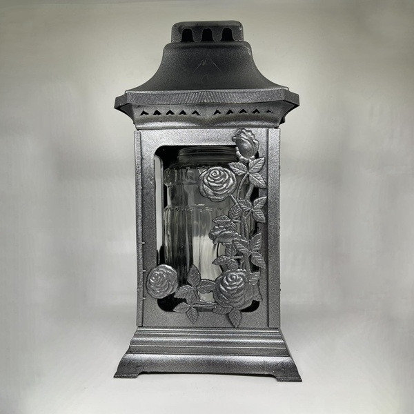 Лампадка пластикова зі скляною вставкою 25 год. (32 см), сіра, 1/4 (910), фото 1