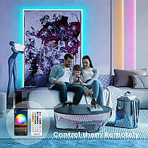 Світлодіодна стрічка Beaeet 10 м, світлодіодні лампи RGB із синхронізацією кольорів і зміною кольорів для спальні, ін, фото 4
