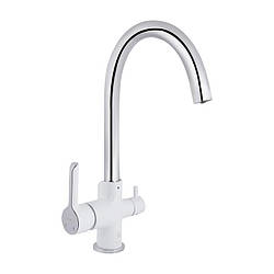 Змішувач для кухні Qtap Grand з під'єднанням для питної води QTGRA362CRW45668 Chrome/White