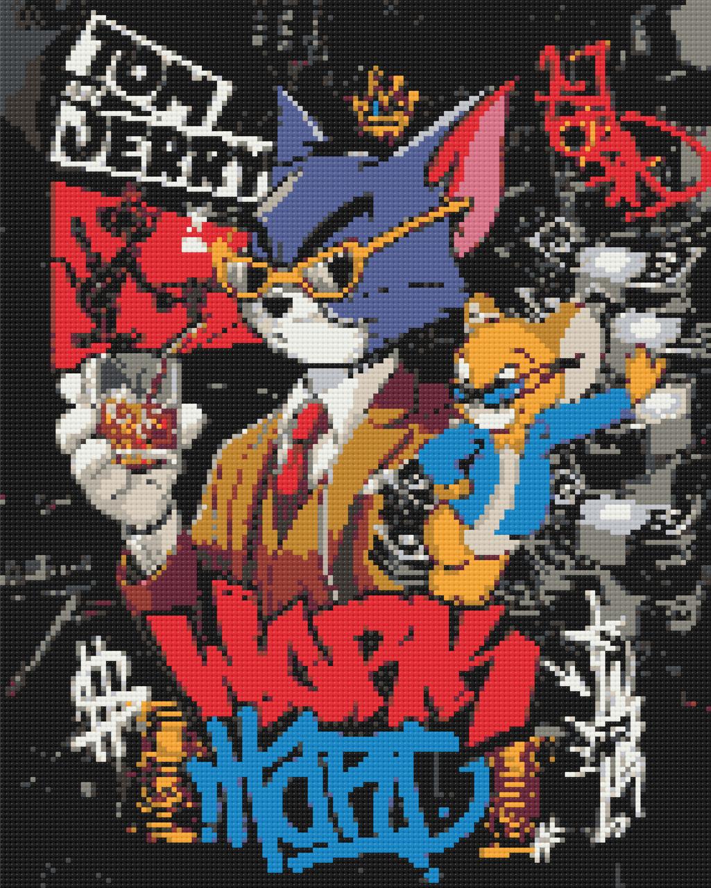 Алмазна мозаїка/вишивка Том і Джері 40*50 см Орігамі OD 3459, фото 1