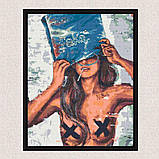 Алмазна мозаїка/вишивка 18+ Дражлива дівчина 40*50 см Орігамі OD 3334, фото 6