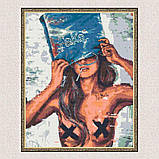 Алмазна мозаїка/вишивка 18+ Дражлива дівчина 40*50 см Орігамі OD 3334, фото 4