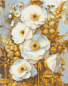 Алмазна мозаїка/вишивка Благородні квіти 40*50 см Орігамі OD 3336