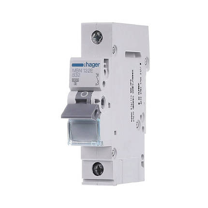 Автоматичний вимикач Hager 1p B-32A MBN132E, фото 1