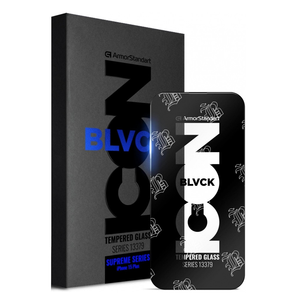 Захисне скло ArmorStandart Supreme Black Icon 3D для Apple iPhone 15 Plus Black (ARM68222)