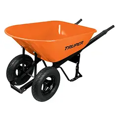 Тачка будівельна двухколесна з посиленою пневматичною шиною 16" (ND), 118 літрів. Truper CAR-82