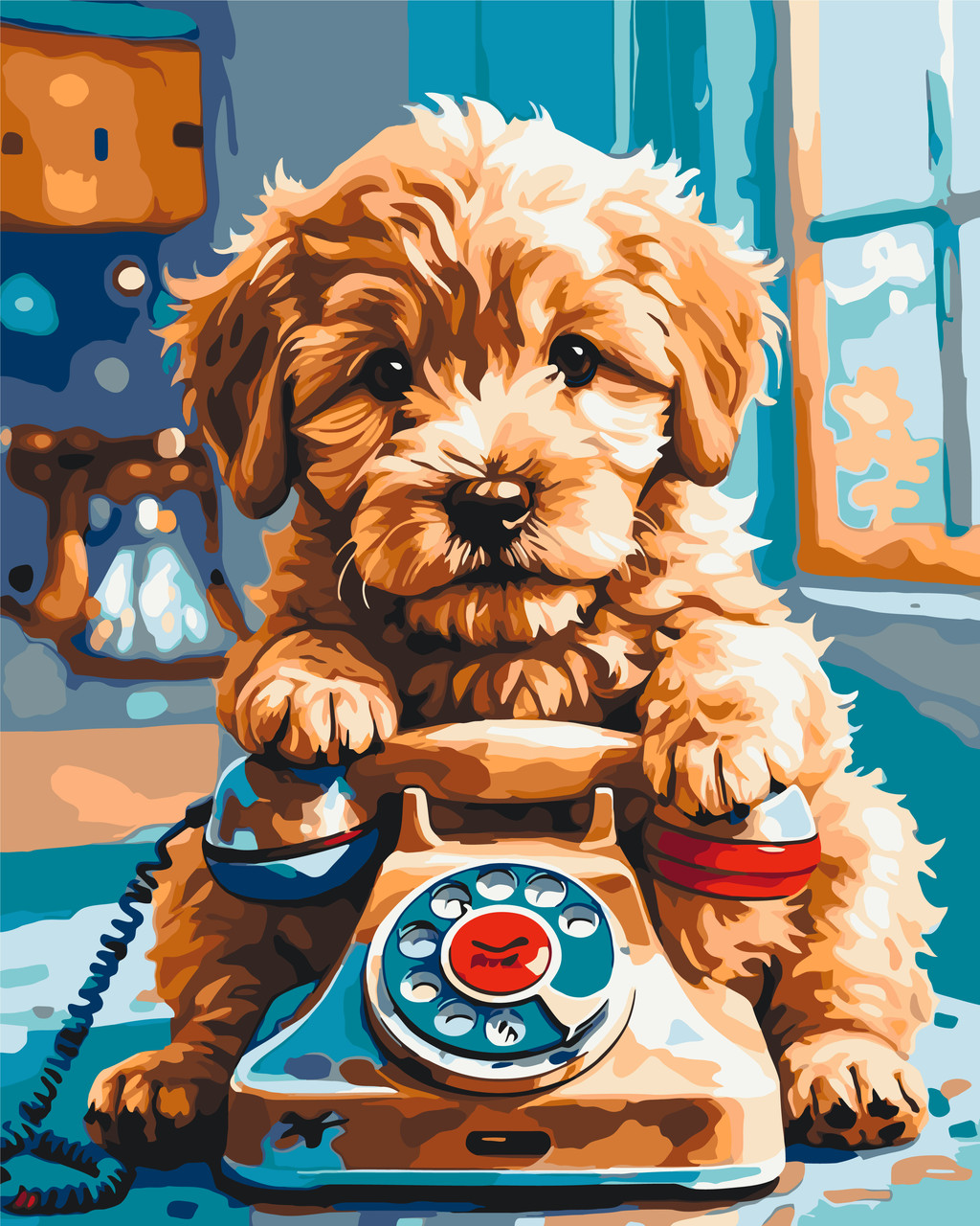 Картина за номерами Тварини. Милий песик (голдендудль) 40*50 см Орігамі LW 3467, фото 1