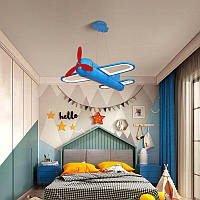 Люстра світлодіодна підвісна Літак 42W 4000К Блакитна