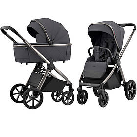 Коляска універсальна 2 в 1 Omega Excellent Grey з LED підсвічуванням для дітей до 22 кг CARRELLO Сірий