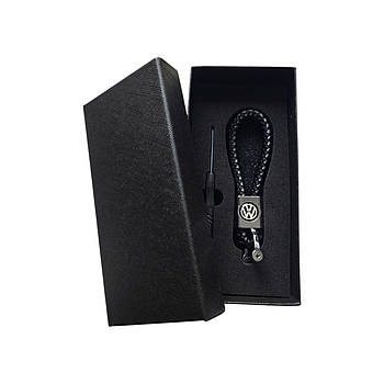 Автомобільний Брелок шкіряний з карабіном Volkswagen (Фольксваген)
