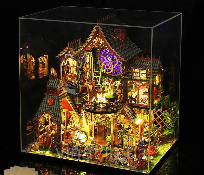 Румбокс Чарівний ліс Інтер'єрний конструктор Magic Forest DIY Miniature Dollhouse Kit ES-015 + купол