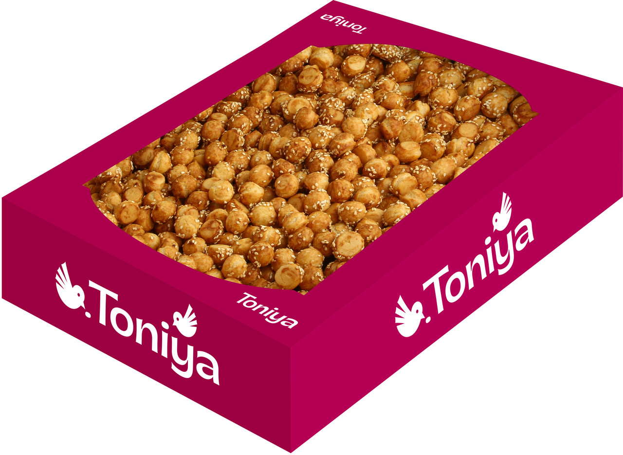 Печиво здобне КЛУБОЧКИ з кунжутом 0.9 кг ТМ Toniya