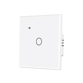 Сенсорний Wi-Fi вимикач без заземлення, одноканальний, білий
