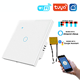 Сенсорний Wi-Fi вимикач без заземлення, одноканальний, білий, фото 4