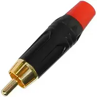 Штекер rca чорний метал. корпус, gold, червоний