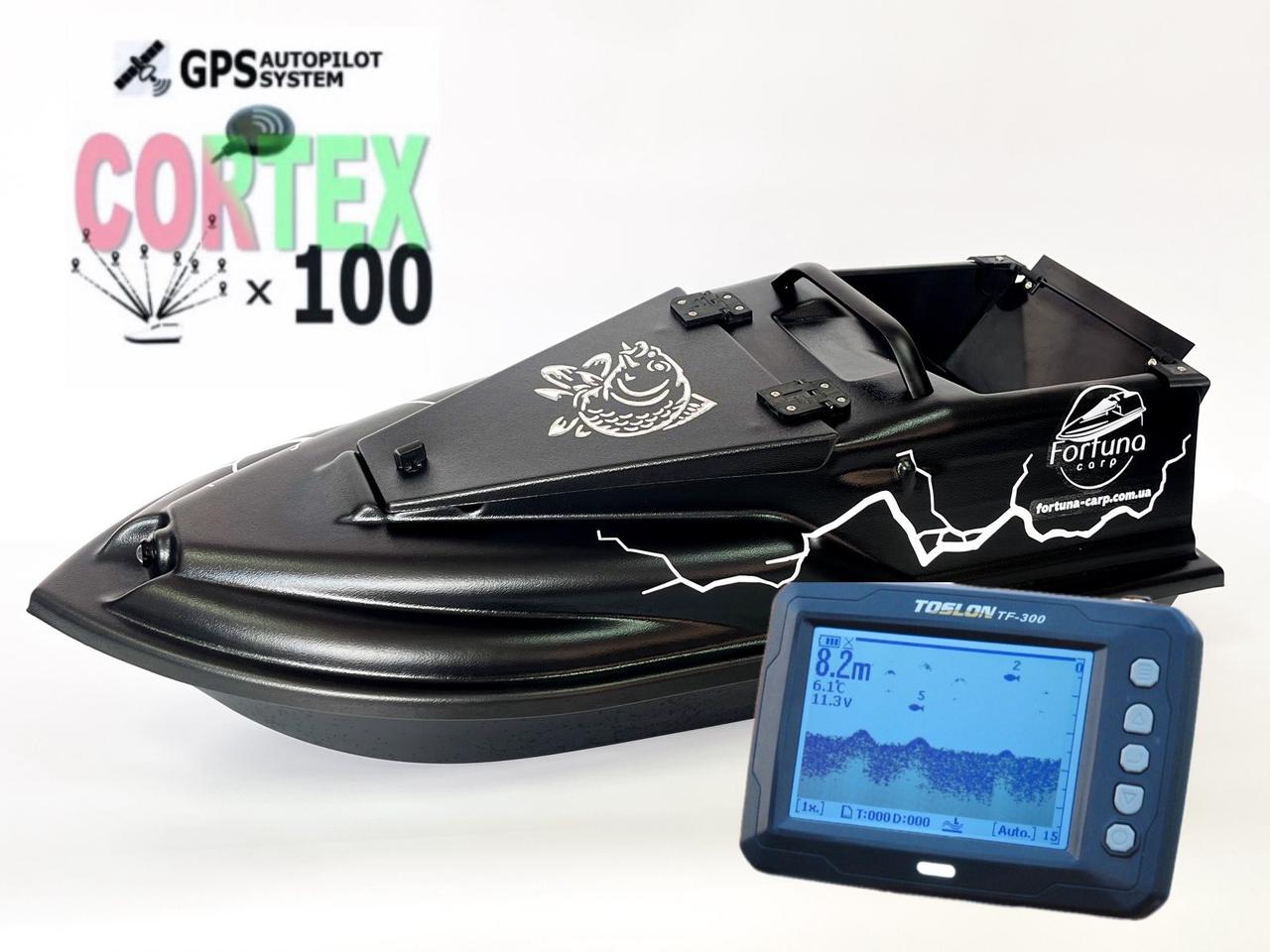 Прикормочний кораблик Фурія Фюжн з GPS (Maxi Cortex) та Ехолотом ToslonTF300