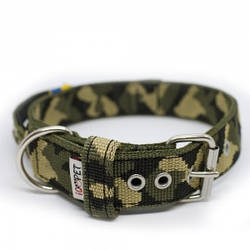 Нашийник нейлоновий для собак КАМО з пряжкою та ручкою 50-60 см