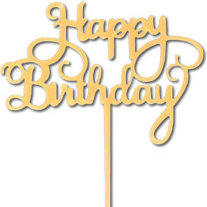Топпер пластиковий Happy Birthday  золото