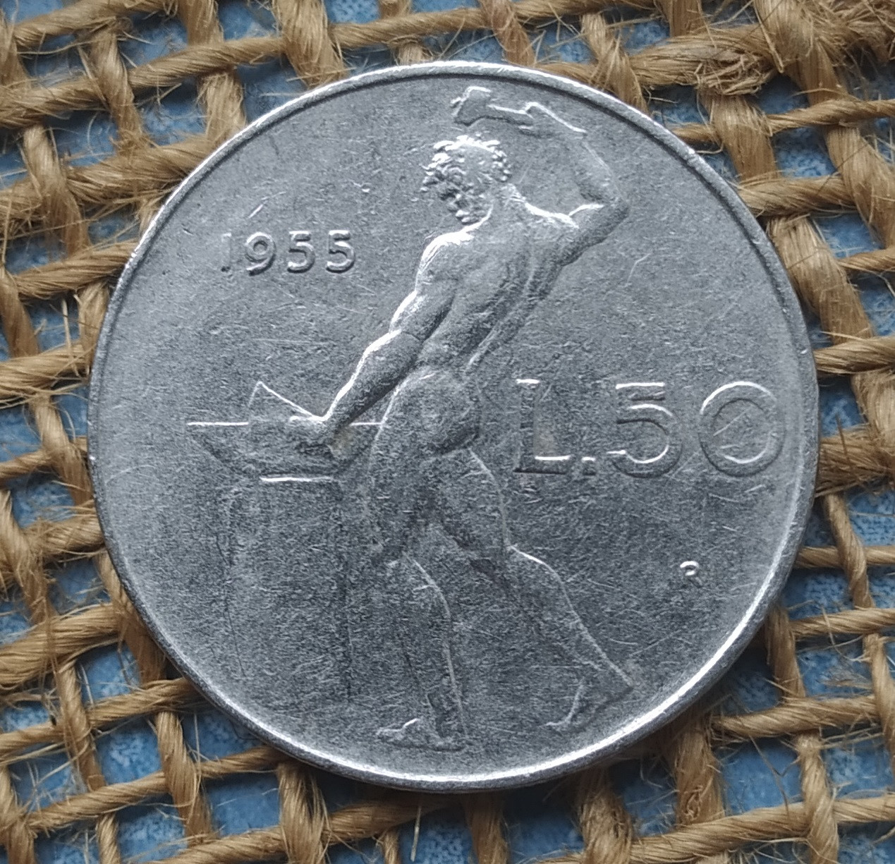 50 лiр 1955 року. Iталiя