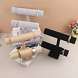 Підставка двоярусна оксамитова для браслетів і годин, фото 4