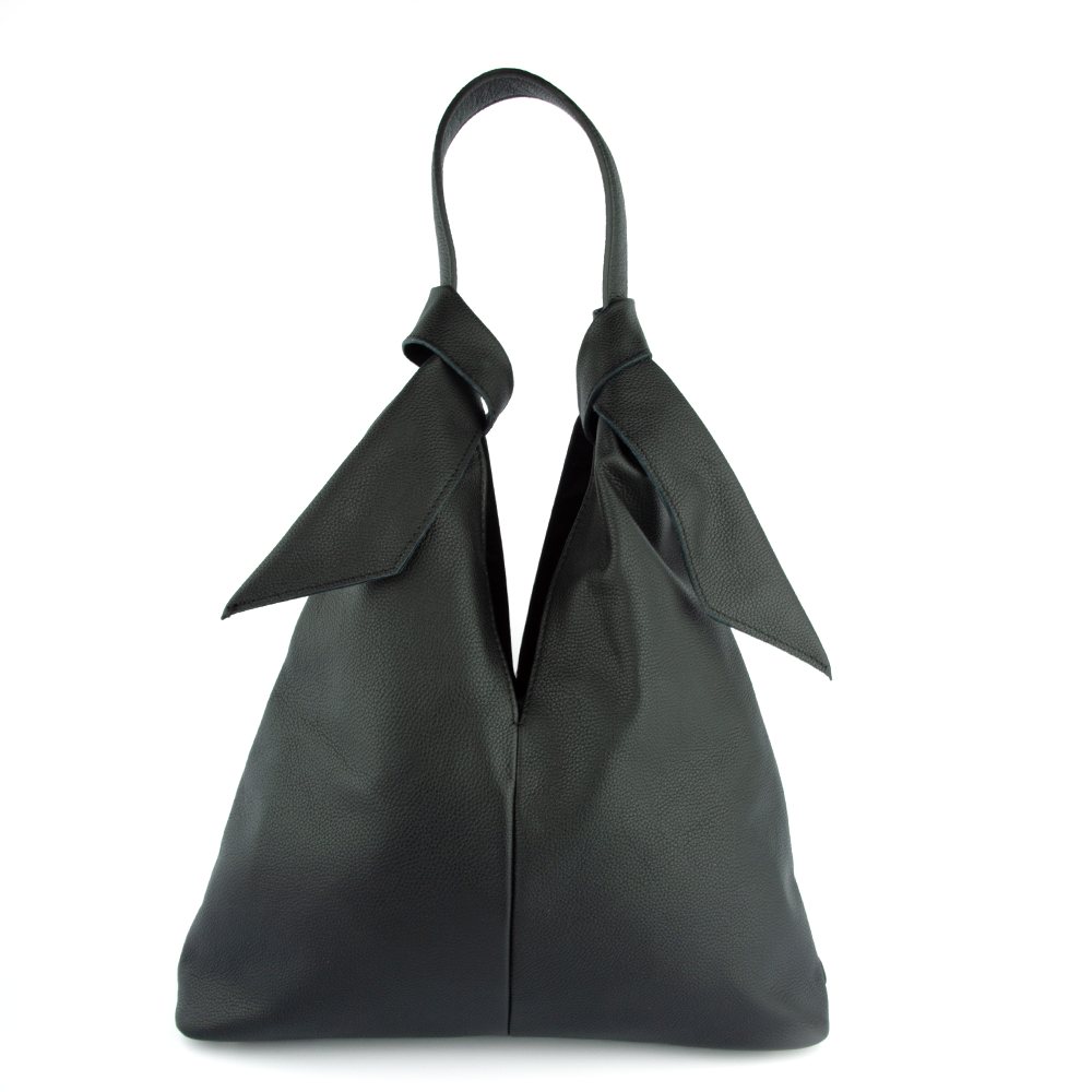 Сумка жіноча шопер шкіряна Virginia Conti 03875 з однією ручкою чорна, фото 1